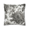 Pillow Case Gray Floral Toile Throw Pillow| Throw Pillows | Living Room, Bedroom, Dorm Room Pillows