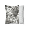 Pillow Case Gray Floral Toile Throw Pillow| Throw Pillows | Living Room, Bedroom, Dorm Room Pillows