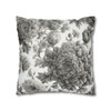 Pillow Case Gray Floral Toile Throw Pillow| Throw Pillows | Living Room, Bedroom, Dorm Room Pillows