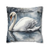 Pillow Case Winter Swan WatercolorThrow Pillows| Swan Throw Pillow | Living Room, Nursery, Bedroom, Dorm Room Pillows