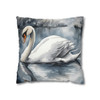 Pillow Case Winter Swan WatercolorThrow Pillows| Swan Throw Pillow | Living Room, Nursery, Bedroom, Dorm Room Pillows