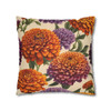 Pillow Case Vintage Zinnias Throw Pillows| Zinnia Pattern Throw Pillow | Living Room, Nursery, Bedroom, Dorm Room Pillows