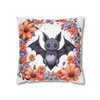 Pillow Case Cute Bat Floral Throw Pillow| Bat Floral Throw Pillows | Living Room, Bedroom, Dorm Room Pillows