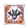Pillow Case Cute Bat Floral Throw Pillow| Bat Floral Throw Pillows | Living Room, Bedroom, Dorm Room Pillows