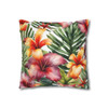 Pillow Case Tropical Floral Watercolor Throw Pillows| William Morris Inspired Throw Pillow | Spring Cottagecore | Living Room, Dorm Pillows