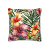 Pillow Case Tropical Floral Watercolor Throw Pillows| William Morris Inspired Throw Pillow | Spring Cottagecore | Living Room, Dorm Pillows