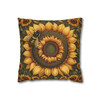 Pillow Case Honeybee on Sunflower Throw Pillows| William Morris Throw Pillow | Spring Cottagecore | Living Room, Dorm Room Pillows