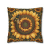 Pillow Case Honeybee on Sunflower Throw Pillows| William Morris Throw Pillow | Spring Cottagecore | Living Room, Dorm Room Pillows