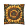 Pillow Case Honeybee on Sunflower Throw Pillows| William Morris Throw Pillow | Spring Cottagecore | Living Room, Dorm Room Pillows