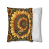 Pillow Case Honeybee on Sunflower Throw Pillows| William Morris Throw Pillow | Spring Cottagecore | Living Room, Dorm Room Pillows