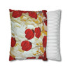 Pillow Case Red Poppy Flower Throw Pillows| Artistic Styling Throw Pillow | Spring Cottagecore | Living Room, Dorm Room Pillows