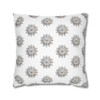 Pillow Case Silver Snowstorm in White Throw Pillow| Sterling Silver Snowflakes Throw Pillows | Living Room, Bedroom, Dorm Pillows