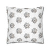 Pillow Case Silver Snowstorm in White Throw Pillow| Sterling Silver Snowflakes Throw Pillows | Living Room, Bedroom, Dorm Pillows