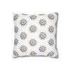 Pillow Case Silver Snowstorm in White Throw Pillow| Sterling Silver Snowflakes Throw Pillows | Living Room, Bedroom, Dorm Pillows