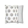 Pillow Case Silver Snowstorm in White Throw Pillow| Sterling Silver Snowflakes Throw Pillows | Living Room, Bedroom, Dorm Pillows