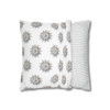 Pillow Case Silver Snowstorm in White Throw Pillow| Sterling Silver Snowflakes Throw Pillows | Living Room, Bedroom, Dorm Pillows