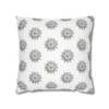 Pillow Case Silver Snowstorm in White Throw Pillow| Sterling Silver Snowflakes Throw Pillows | Living Room, Bedroom, Dorm Pillows