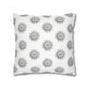 Pillow Case Silver Snowstorm in White Throw Pillow| Sterling Silver Snowflakes Throw Pillows | Living Room, Bedroom, Dorm Pillows