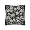 Pillow Case Roses on Black Gothic Throw Pillows| William Morris Throw Pillow | Cottagecore | Living Room, Dorm Room Pillows