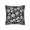 Pillow Case Roses on Black Gothic Throw Pillows| William Morris Throw Pillow | Cottagecore | Living Room, Dorm Room Pillows