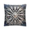 Pillow Case Snowflake in Sterling Silver Throw Pillows| Christmas Throw Pillow | Winter Cottagecore | Living Room, Dorm Room Pillows