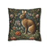 Pillow Case Woodland Rabbit Throw Pillows| William Morris Inspired Throw Pillow | Spring Cottagecore | Living Room, Dorm Room Pillows