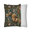 Pillow Case Woodland Rabbit Throw Pillows| William Morris Inspired Throw Pillow | Spring Cottagecore | Living Room, Dorm Room Pillows