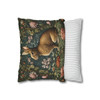 Pillow Case Woodland Rabbit Throw Pillows| William Morris Inspired Throw Pillow | Spring Cottagecore | Living Room, Dorm Room Pillows