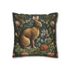 Pillow Case Woodland Rabbit Throw Pillows| William Morris Inspired Throw Pillow | Spring Cottagecore | Living Room, Dorm Room Pillows