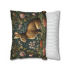 Pillow Case Woodland Rabbit Throw Pillows| William Morris Inspired Throw Pillow | Spring Cottagecore | Living Room, Dorm Room Pillows