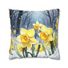 Pillow Case Daffodils in Spring Anime Throw Pillows| Anime Design Throw Pillow | Cottagecore | Living Room, Dorm Room Pillows