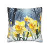 Pillow Case Daffodils in Spring Anime Throw Pillows| Anime Design Throw Pillow | Cottagecore | Living Room, Dorm Room Pillows