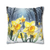 Pillow Case Daffodils in Spring Anime Throw Pillows| Anime Design Throw Pillow | Cottagecore | Living Room, Dorm Room Pillows