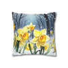 Pillow Case Daffodils in Spring Anime Throw Pillows| Anime Design Throw Pillow | Cottagecore | Living Room, Dorm Room Pillows