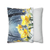 Pillow Case Daffodils in Spring Anime Throw Pillows| Anime Design Throw Pillow | Cottagecore | Living Room, Dorm Room Pillows