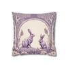 Pillow Case Lavender Rabbits Throw Pillows| William Morris Inspired Design Throw Pillow | Cottagecore | Living Room, Dorm Room Pillows