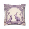 Pillow Case Lavender Rabbits Throw Pillows| William Morris Inspired Design Throw Pillow | Cottagecore | Living Room, Dorm Room Pillows