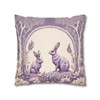 Pillow Case Lavender Rabbits Throw Pillows| William Morris Inspired Design Throw Pillow | Cottagecore | Living Room, Dorm Room Pillows