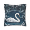 Pillow Case Swan in Blue Throw Pillows| William Morris Throw Pillow | Spring Cottagecore | Living Room, Dorm Room Pillows