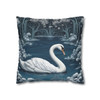 Pillow Case Swan in Blue Throw Pillows| William Morris Throw Pillow | Spring Cottagecore | Living Room, Dorm Room Pillows