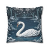 Pillow Case Swan in Blue Throw Pillows| William Morris Throw Pillow | Spring Cottagecore | Living Room, Dorm Room Pillows