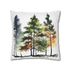 Pillow Case Watercolor Pine Trees Throw Pillows| Artistic Styling Throw Pillow | Spring Cottagecore | Living Room, Dorm Room Pillows