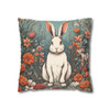 Pillow Case Vintage Garden Bunny Pillows| Spring Easter Rabbit Throw Pillow | Living Room, Nursery, Bedroom, Dorm Room Pillows