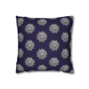 Pillow Case Silver Snowstorm in Midnight Blue Throw Pillow| Sterling Silver Snowflakes Throw Pillows | Living Room, Bedroom, Dorm Pillows