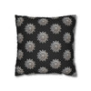 Pillow Case Silver Snowstorm in Black Throw Pillow| Sterling Silver Snowflakes Throw Pillows | Living Room, Bedroom, Dorm Room Pillows