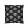 Pillow Case Silver Snowstorm in Black Throw Pillow| Sterling Silver Snowflakes Throw Pillows | Living Room, Bedroom, Dorm Room Pillows