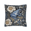 Pillow Case Woodland Blue Frog Throw Pillows| William Morris Inspired Throw Pillow | Spring Cottagecore | Living Room, Dorm Room Pillows