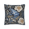 Pillow Case Woodland Blue Frog Throw Pillows| William Morris Inspired Throw Pillow | Spring Cottagecore | Living Room, Dorm Room Pillows