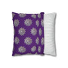 Pillow Case Silver Snowstorm in Deep Purple Throw Pillow| Sterling Silver Snowflakes Throw Pillows | Living Room, Bedroom, Dorm Pillows