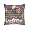 Pillow Case Pond of Lavender and Cream Throw Pillows| William Morris Inspired Design Throw Pillow | Cottagecore | Living Room, Dorm Pillows
